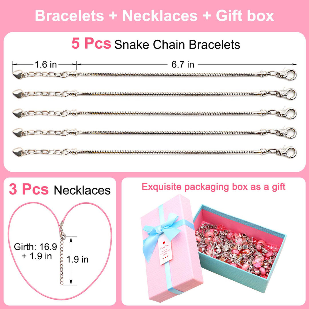 DIY Charm Bracelet Making Kit, Baymyer 76 Pcs Jewelry M