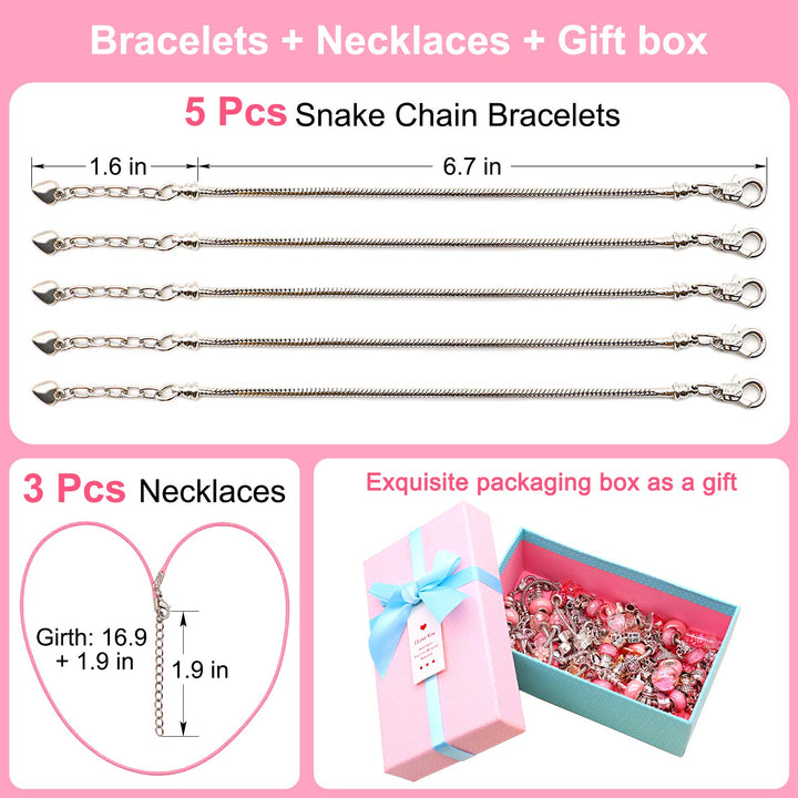 DIY Charm Bracelet Making Kit, Baymyer 76 Pcs Jewelry M