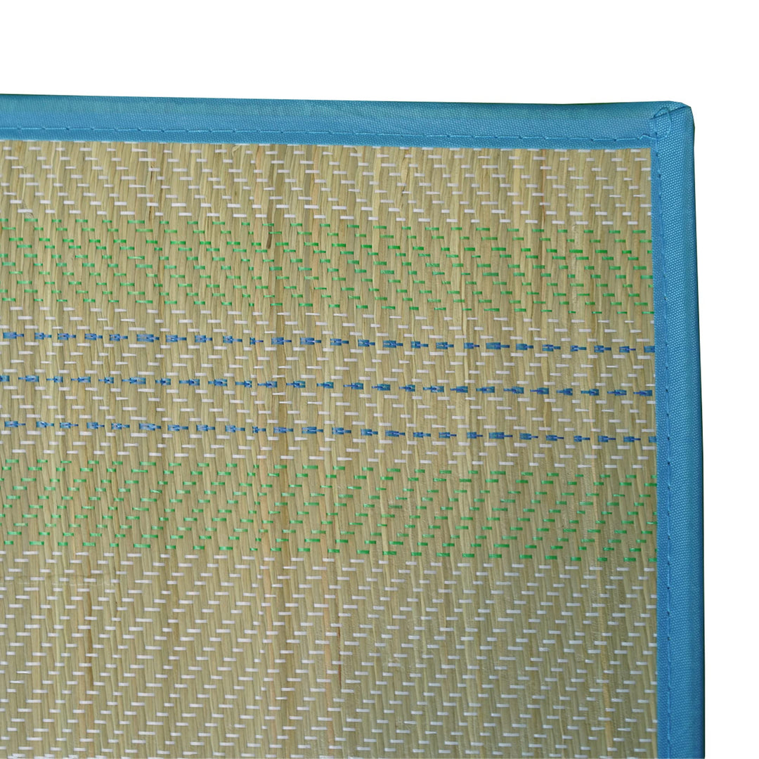 Bamboo Yoga Mat, Straw Beach Bathing Non-Slip Mat, Camping Mat with Silver Metallic Foil, Foldable Water-Repellant Picnic Mat, Thick Premium Mat for Women and Men - 24” x 72” | Pack of 1