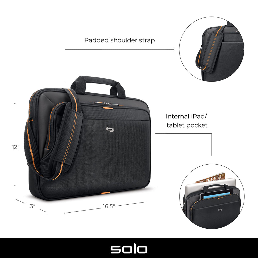 Solo New York Ace Slim Brief 15.6 Inch Laptop Briefcase