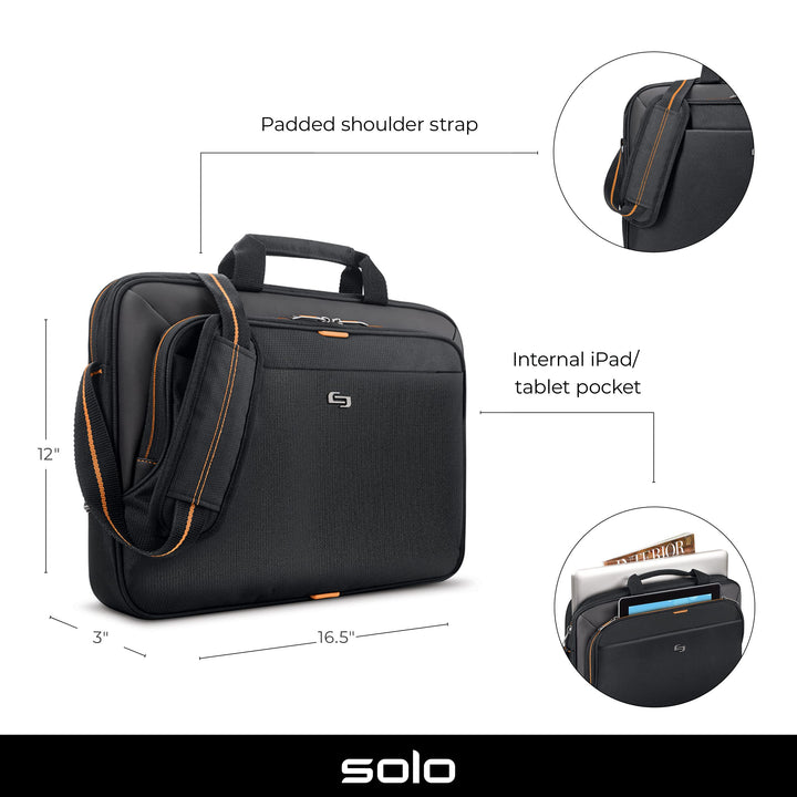 Solo New York Ace Slim Brief 15.6 Inch Laptop Briefcase