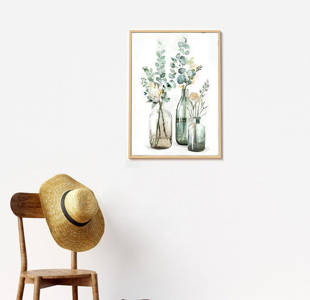 Paint by Numbers for Adults Beginner Students Kids Canvas ONLY,Ideal Gift Choice for Festivals.DIY Acrylic for Room Decor -Flowers in The Bottles (A-16x20 roll)