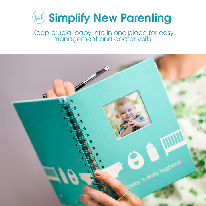 Pearhead Baby's Daily Log Book, 50 Easy to Fill Pages to Track and Monitor Your Newborn Baby's Schedule