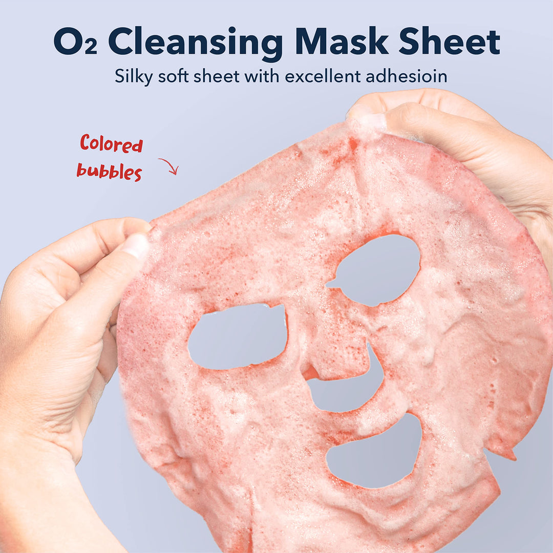 PUREDERM Deep Purifying Pink O2 Bubble Mask 0.88oz x 5ea / Korean beauty/Bubble mask/Cleansing foam/Cleanser/Purifying mask/Peach/Nourishing/Sebum control/Face toxin