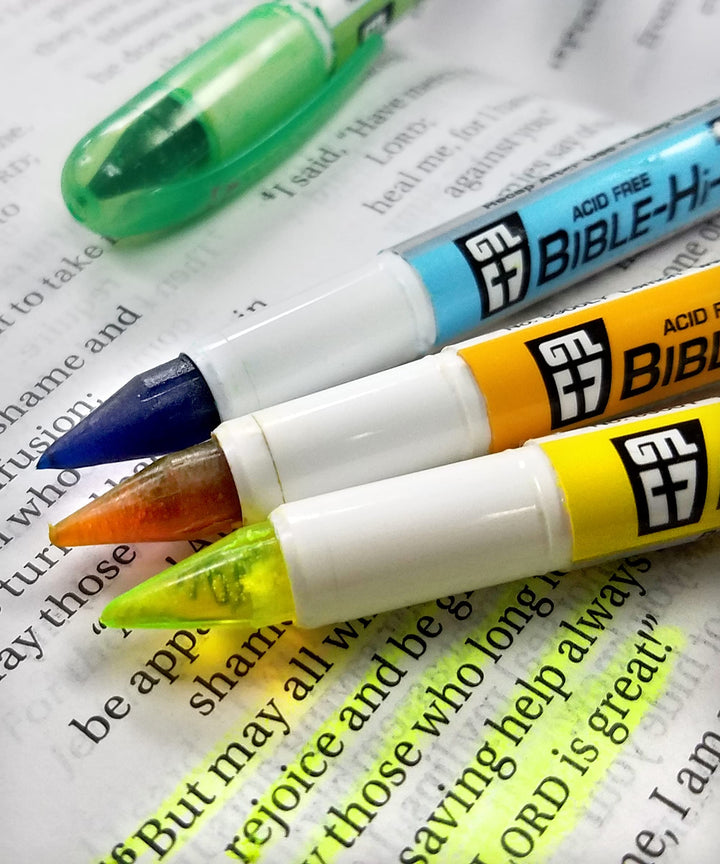 G.T. Luscombe Company, Inc. Accu-Gel Bible-Hi-Glider Bible Study Set | No Bleed Solid Gel Highlighter | No Smearing or Fading | Long Lasting Bright Translucent Colors (Set of 6)