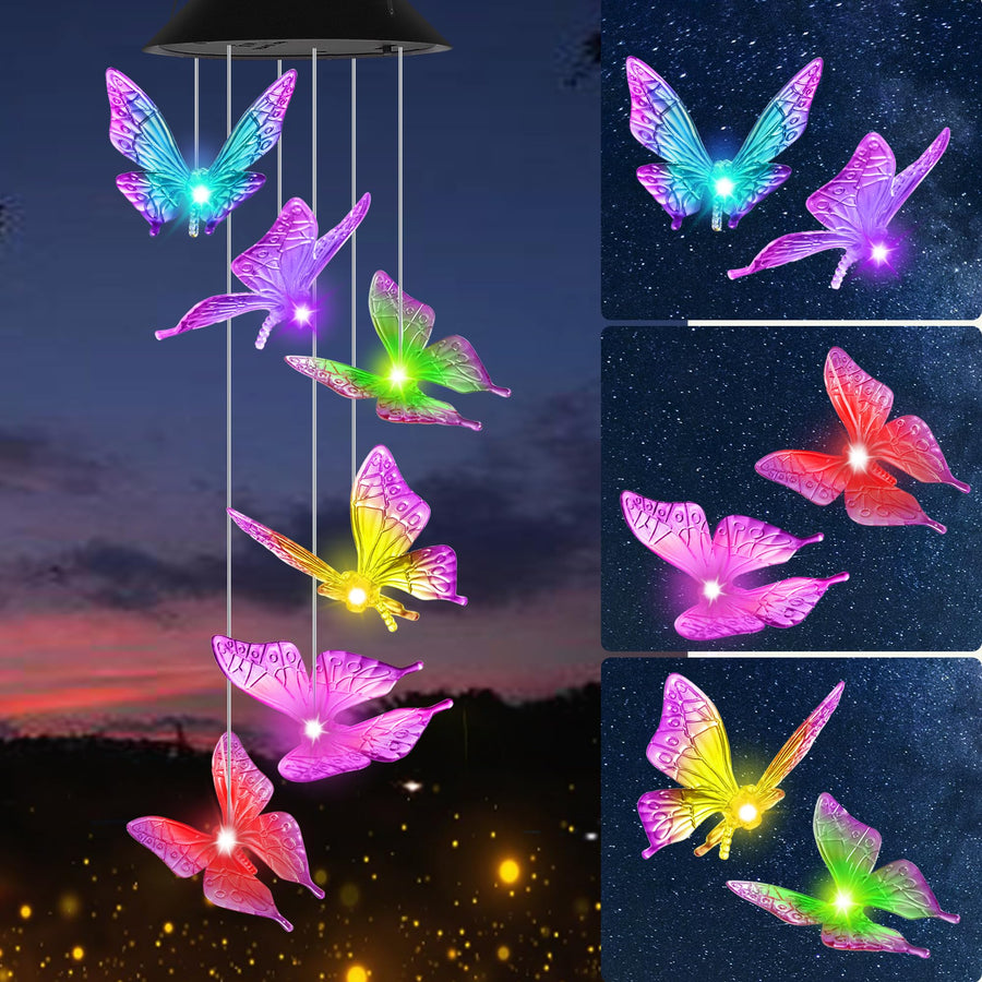 HiSolar Hummingbird Wind Chimes Outdoor Color Changing 