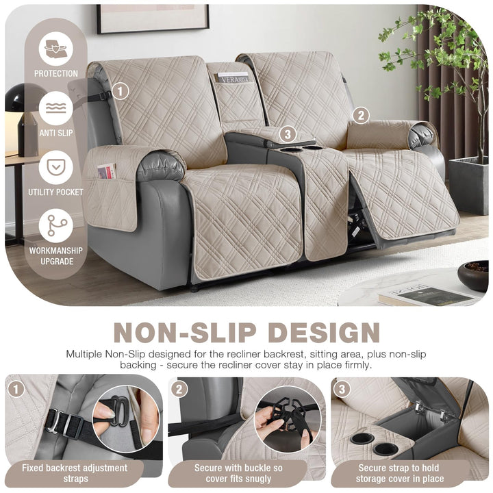 TAOCOCO Loveseat Recliner Cover with Center Console, 10