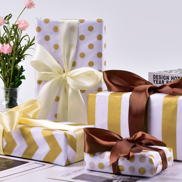 105 Sheets Gold Tissue Paper Christmas Gift Wrapping Pa