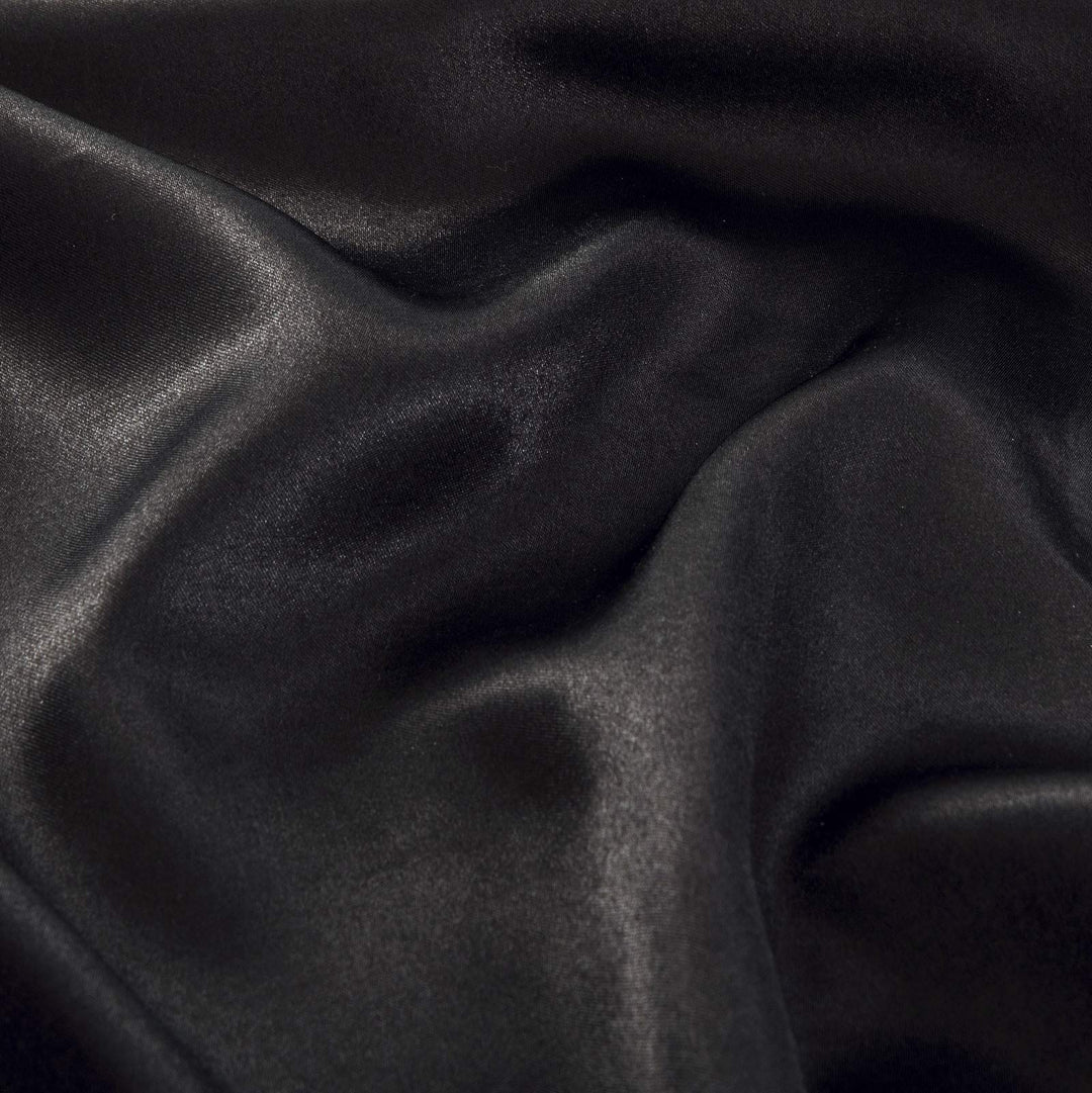 Satin Fitted Sheet King Size, 1 Single Fitted Sheet Only, Extra Soft Deep Pocket Bottom Bed Sheets Mattress Cover Fits 12 to 16, Wrinkle Free, Fully Elasticized (Black)