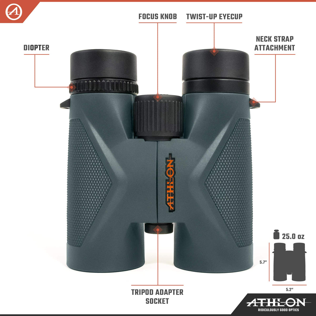 Athlon 113004 Midas 8 x 42 ED Binoculars Green