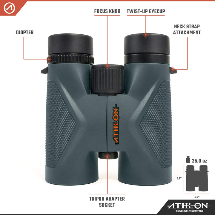 Athlon 113004 Midas 8 x 42 ED Binoculars Green