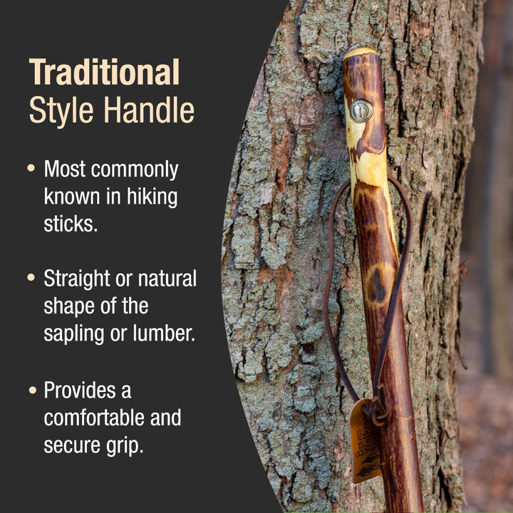 Free Form Hawthorn Wood Walking Stick Hiking Trekking Pole, 48 Inch, Made in the USA