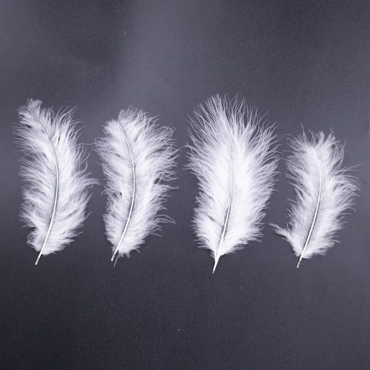 200pcs 4-6 Inches Fluffy Turkey Marabou White Feathers for Crafts Dreamcatcher Fringe Trim Colored Feathers Accessories Pack