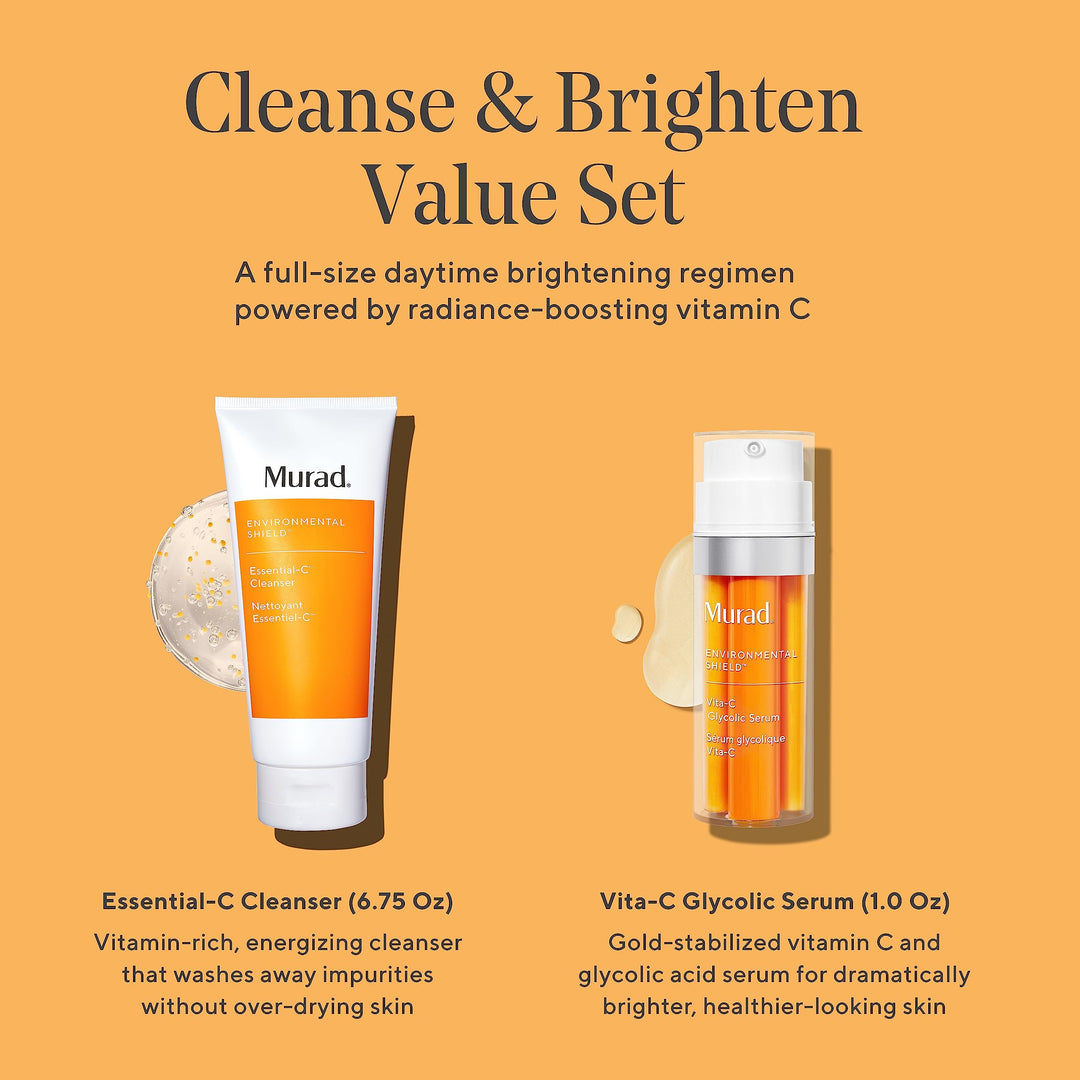 Cleanse and Brighten Value Set - 2-Piece Full-Size Kit $127 Value - Essential-C Cleanser &amp; Vitamin C Glycolic Serum