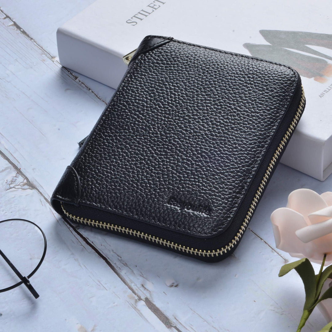 Easyoulife Womens Credit Card Holder Wallet Zip Leather