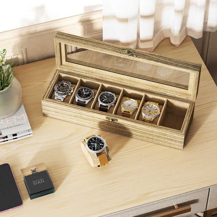 SRIWATANA Watch Box Case Organizer Display for Men Wome
