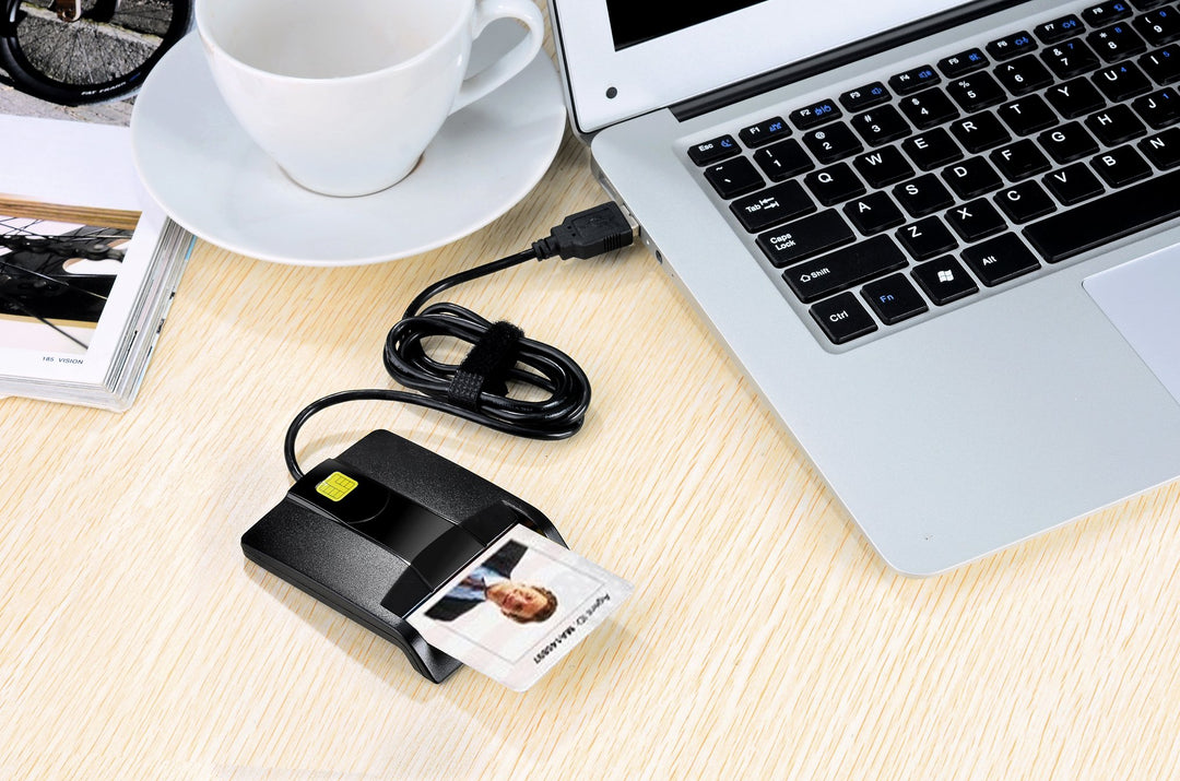 Saicoo DOD Military USB Common Access CAC Smart Card Reader, Compatible with Mac OS, Win (Horizontal Version)