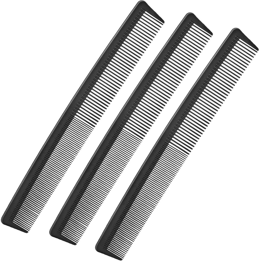 3 Pack Black Carbon Barber Fiber Cutting Comb, Fine Tooth Hair Comb, Hairdressing Styling Combs, Heat Resistant Combs, Styling Combs for Salon (Style G) : Style G