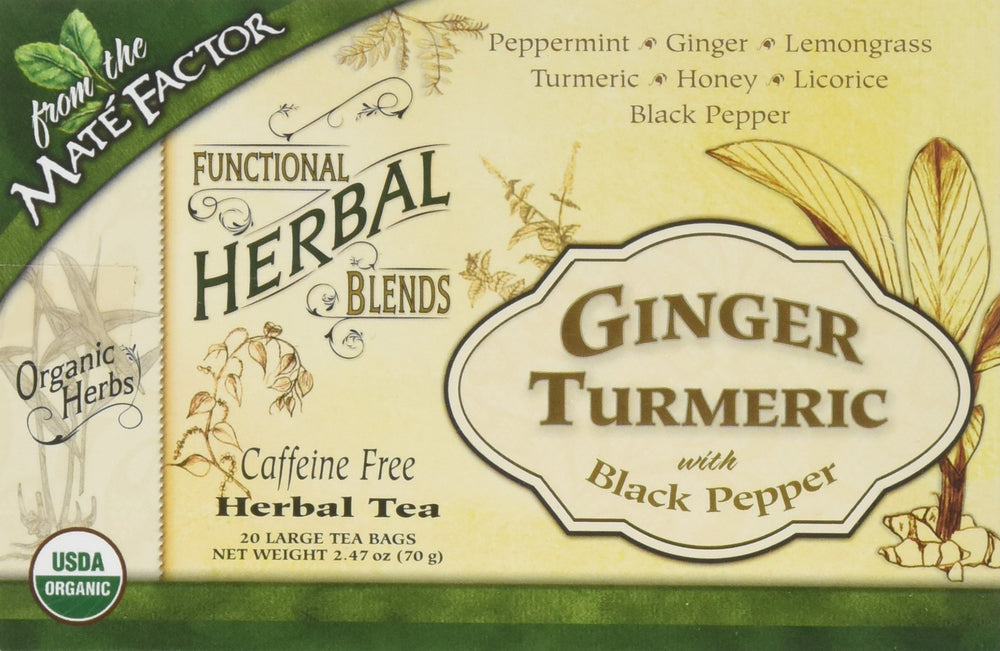 The Mate Factor Ginger Turmeric with Black Pepper, 20 C