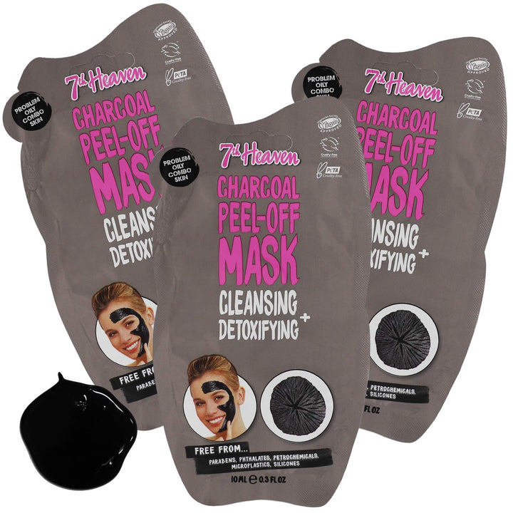 Charcoal Peel-Off Mask Detoxifying Mask Activated Helps you calm and purify your skin, Pore Reducer Remove Toxins Problem Skin 3-Pack of 0.3 FL Oz Sachets.