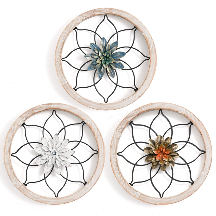 Halomoon 12 * 12 inch Farmhouse Wall Decor 3 Pcs Rustic