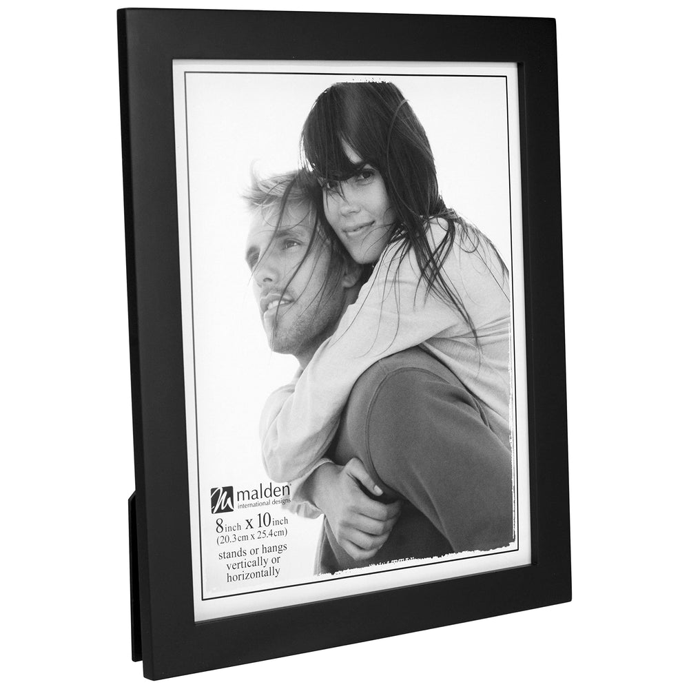 8x10 Picture Frame - Wide Real Wood Molding, Real Glass - Black