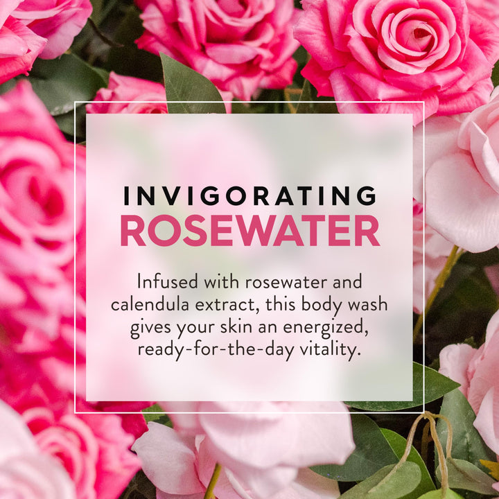 JASON Rosewater Invigorating Body Wash, For a Gentle Feeling Clean, 30 Fluid Ounces