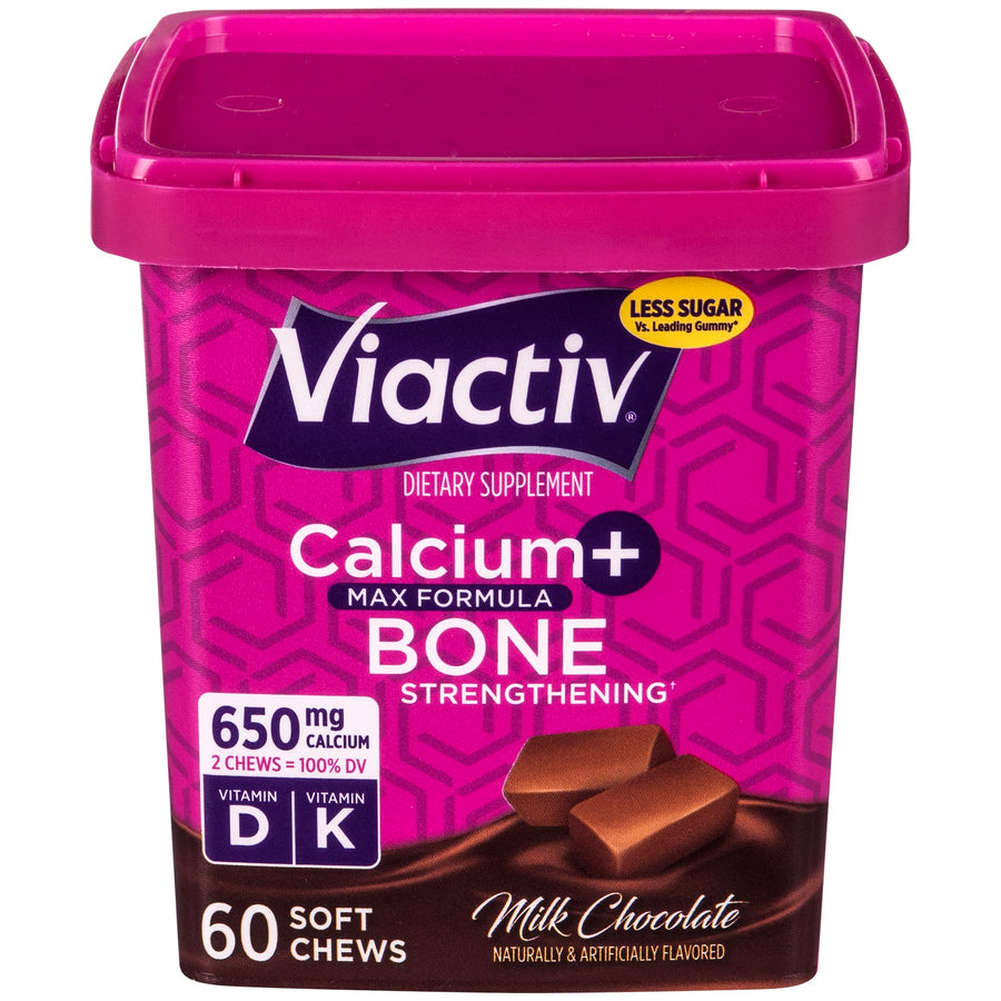 Viactiv Calcium +Vitamin D3 Supplement Soft Chews, Milk