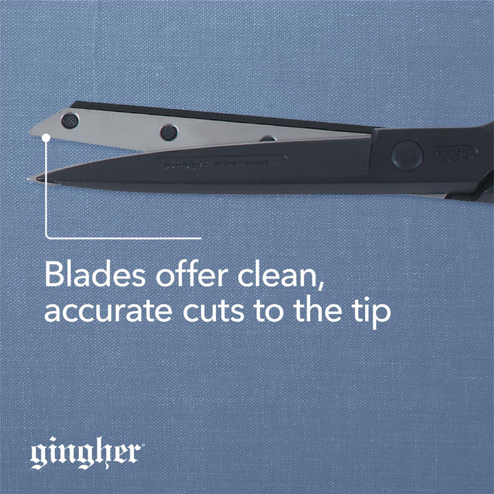 Gingher Featherweight Bent Handle Scissors - 8 Stainless Steel Shears - Sharp Fabric Scissors - Black