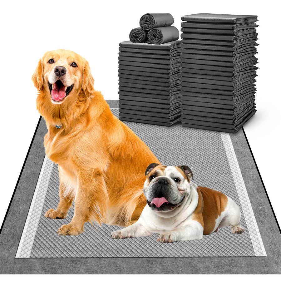 Pee Pads for Dogs Large 28x34 Inches, Charcoal Puppy Pads New & Improved Odor-Control Absorbs Up to 8 Cups of Urine Dog Pee Pads, 6-Layer Leak-Proof Wee Wee Pads for Dogs (40 Counts)