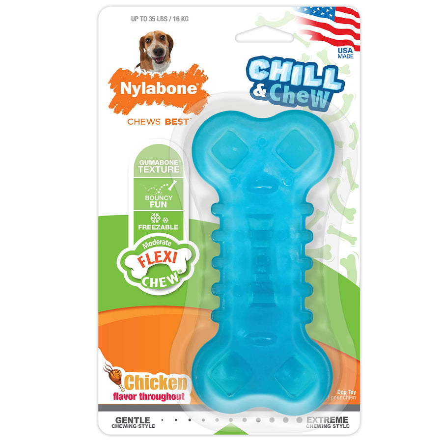 Flexi Chill & Chew Toy for Dogs with Treat Pockets, Dog Toys for Moderate Chewers, Chicken Flavor, Medium - Up to 35 lbs, 1 Count