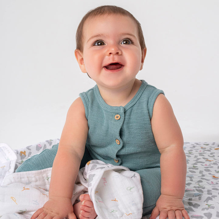 aden + anais Essentials Dream Blanket, Muslin Baby Blankets for Girls & Boys, Ideal Lightweight Newborn Nursery & Crib Blanket, Unisex Toddler & Infant Bedding, Shower & Registry Gift, Dove