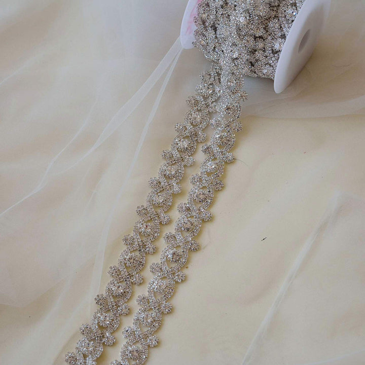 Sparkling Crystal Sash Belt Trimming Rhinestone Appliqu