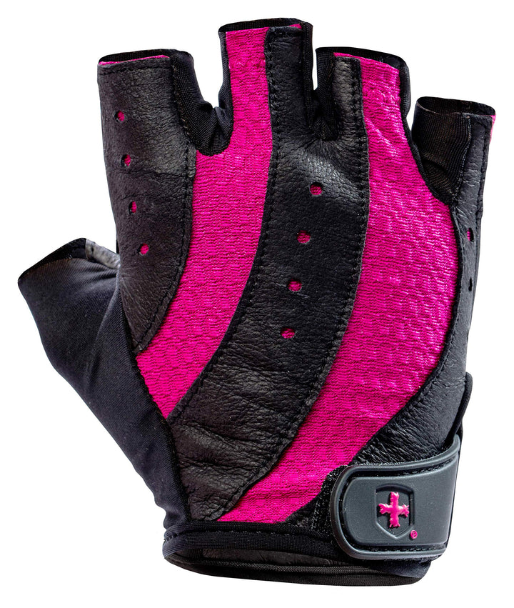 Women&#39;s Pro Gloves with Vented Cushioned Leather Palm for Weightlifting, Training, Fitness, and Gym Workouts Small