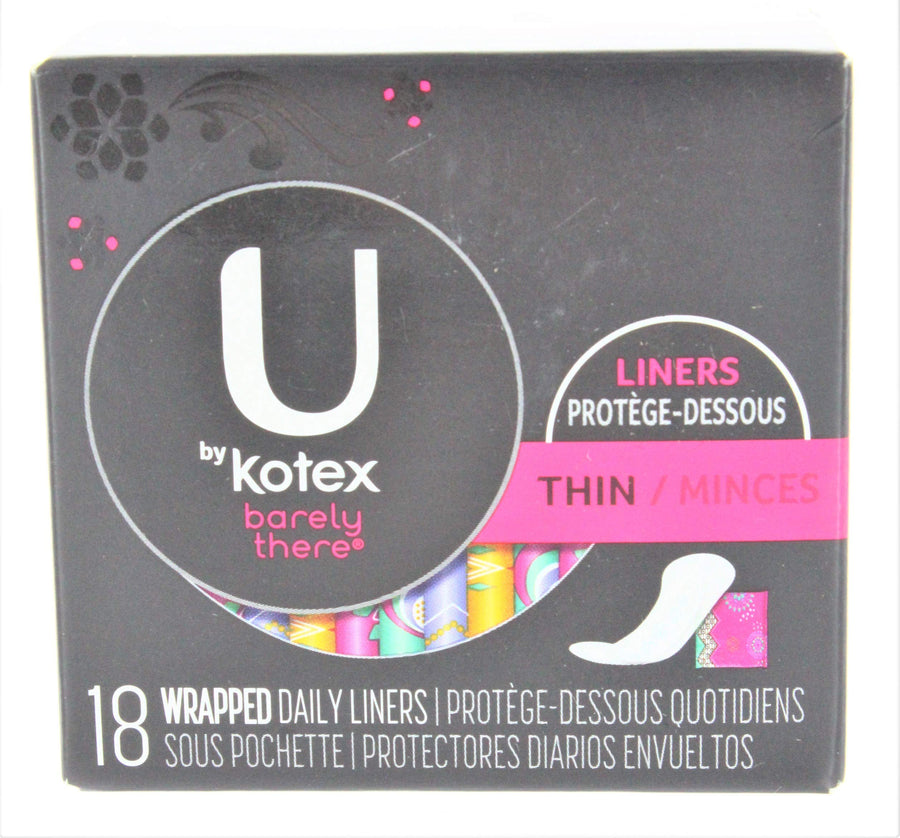 Kotex U Barely There Liners Thin 18 ct. (PACK OF 2) (2)