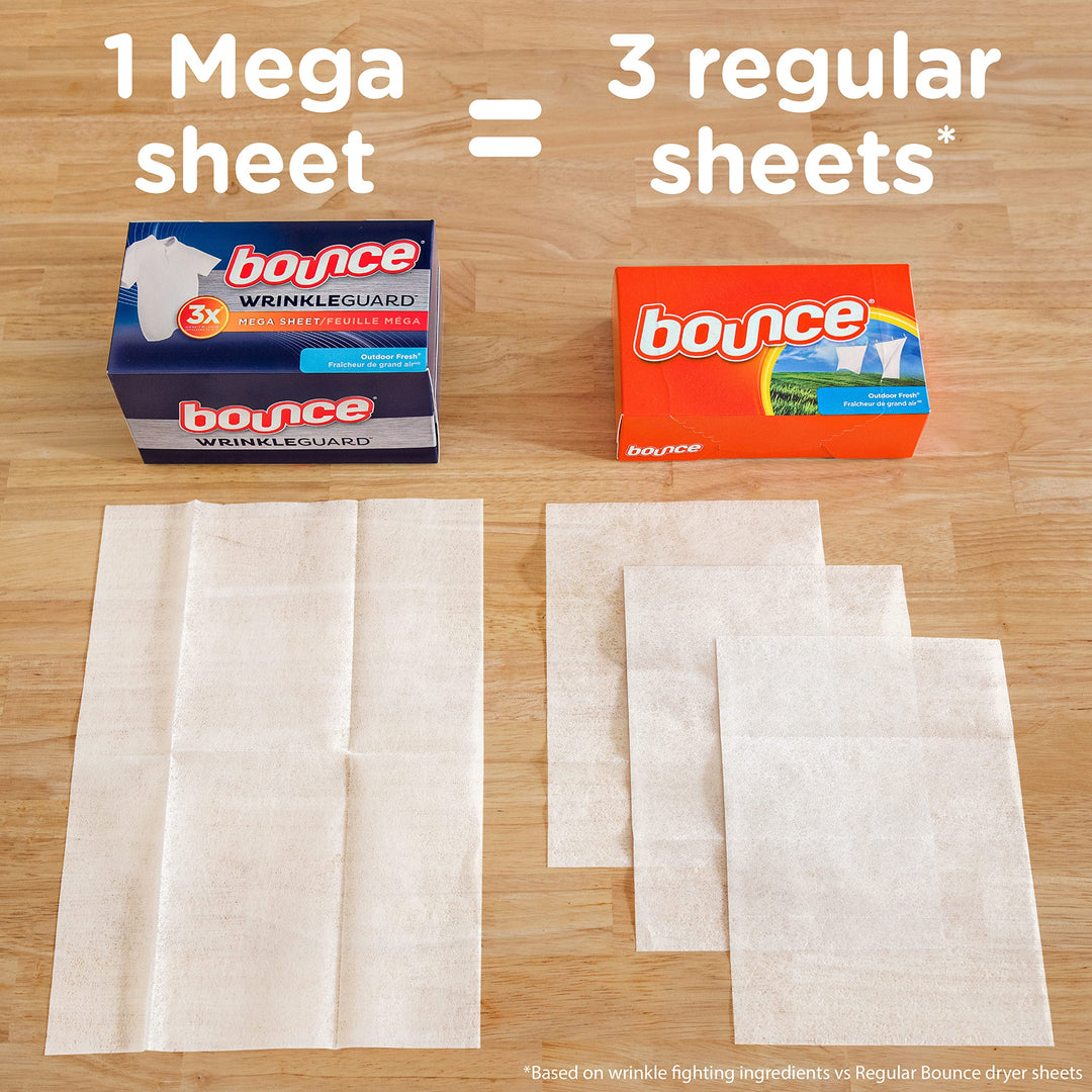 Bounce WrinkleGuard Mega Dryer Sheets Laundry Fabric So