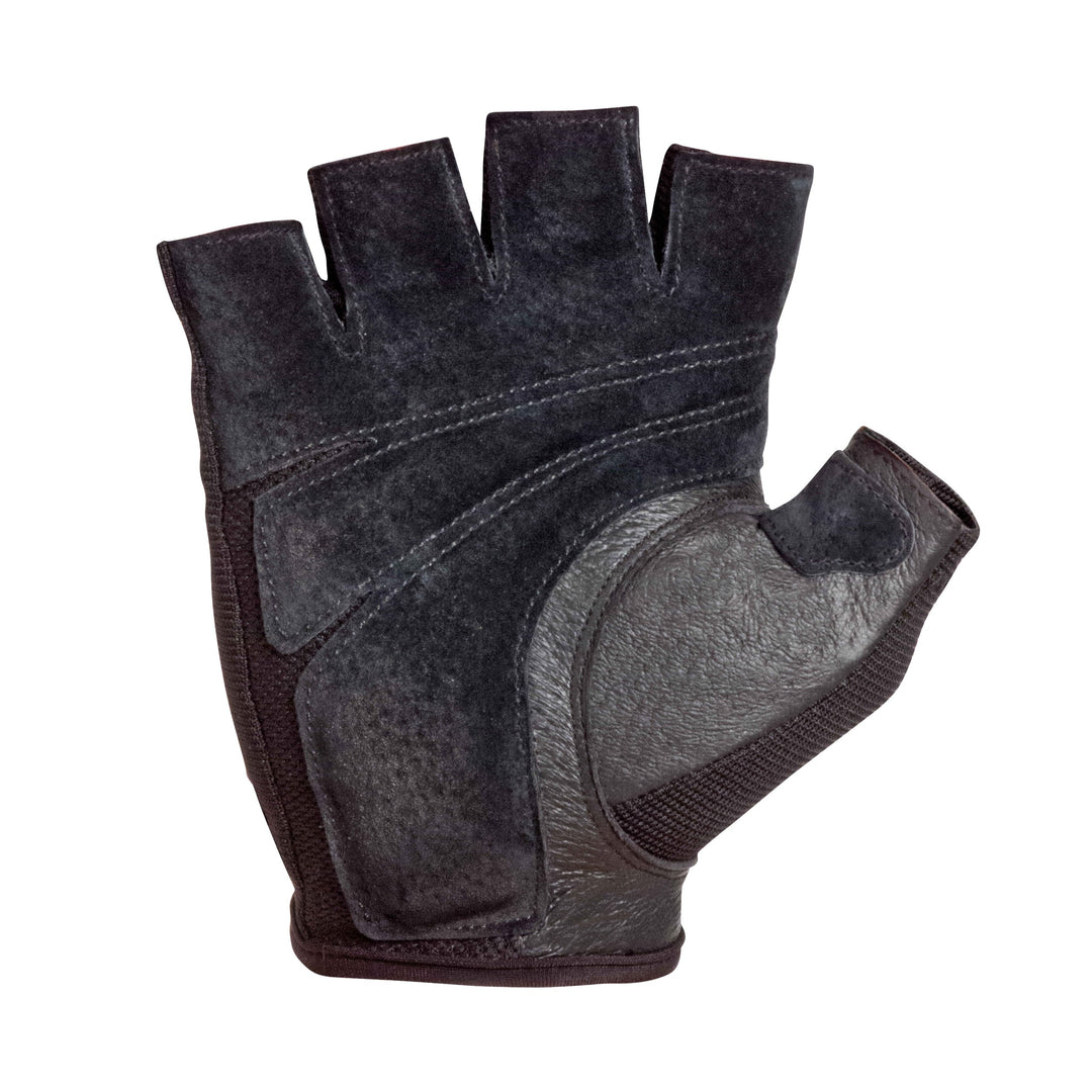 Power Non-Wristwrap Workout Weightlifting Gloves with StretchBack Mesh and Leather Palm (Pair) Black Medium (Fits 7.5 - 8 Inches)