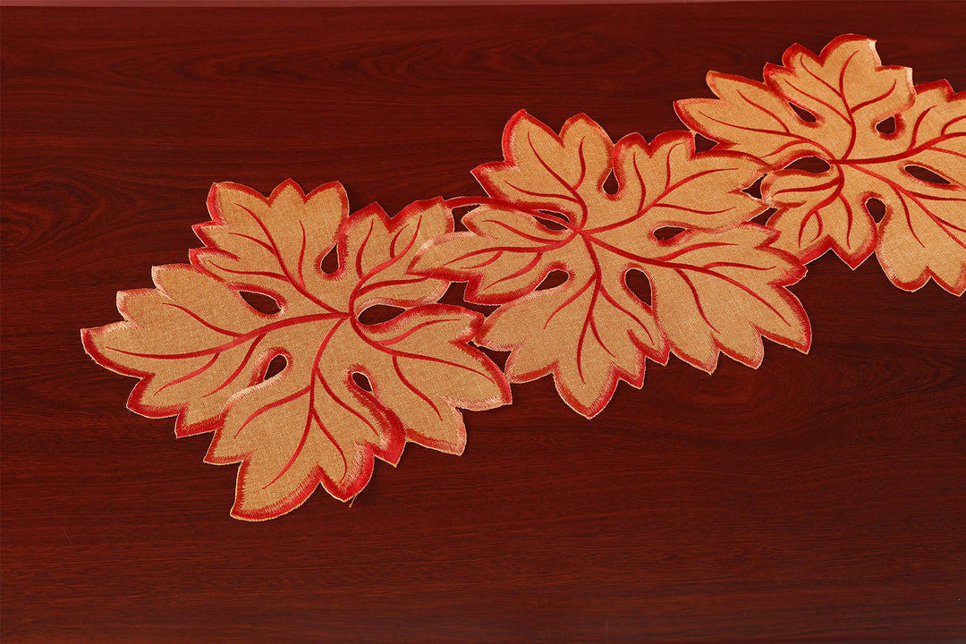 GRANDDECO Spring Summer Flower Table Runner 13×34 Embro