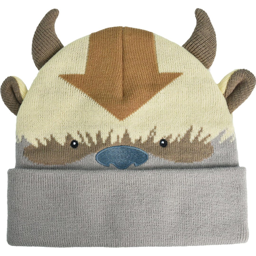 Avatar The Last Airbender Appa Acrylic Knitted Winter with Cuff Beanie Hat, Multi, One Size