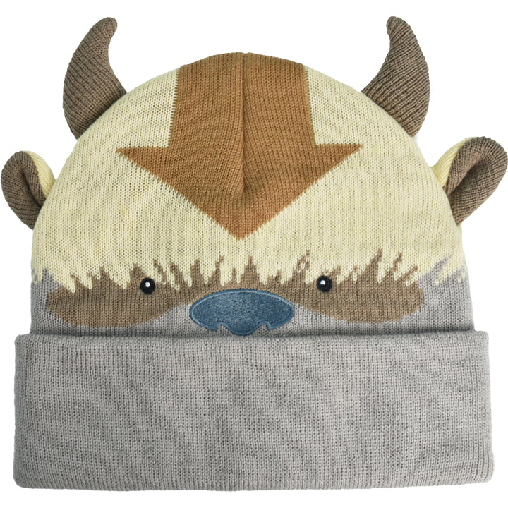 Avatar The Last Airbender Appa Acrylic Knitted Winter with Cuff Beanie Hat, Multi, One Size