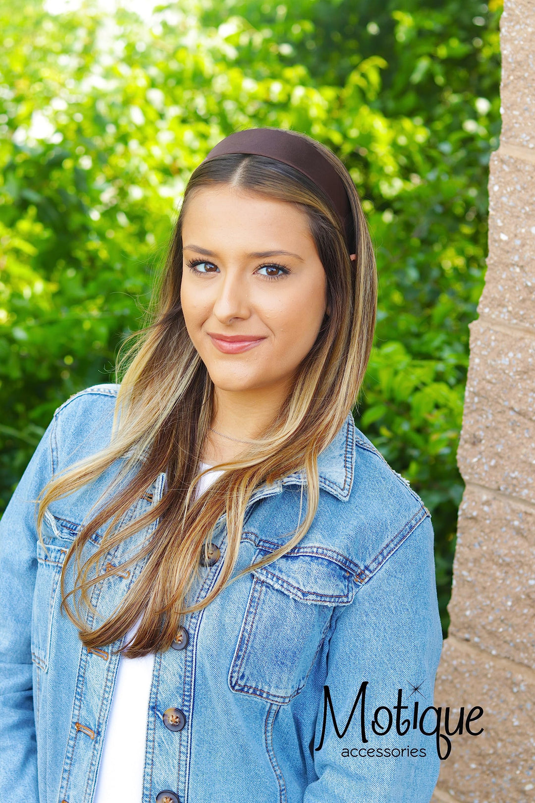 Brown 2 Inch Wide Satin Hard Headband with No Teeth Head band for Women and Girls ()