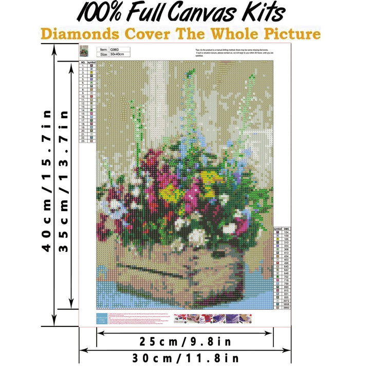 Diamond Painting Kits Flowers,5D DIY Crafts for Adults Diamond Art Kits,Full Drill Round Gem Painting Kit Paint with Diamonds Dots,Home Wall Decor 12x 16 Inch