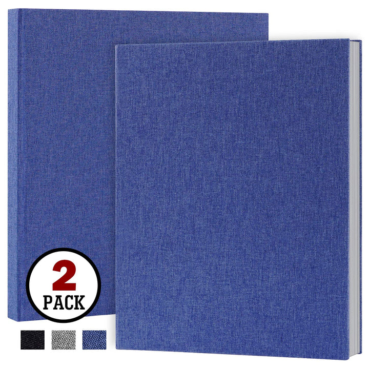 Photo Album 8x10 100 2 Packs, Linen Hard Cover Acid Free Slip Slide in Photo Albums Sleeves Holds 100 Top Load Vertical Only 8x10 Pictures (Blue)