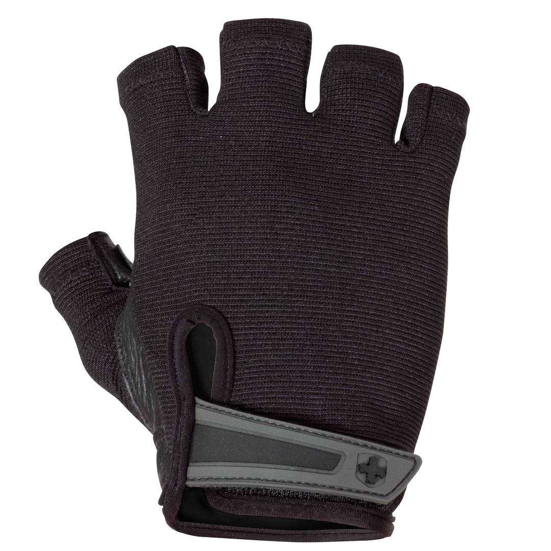 Power Non-Wristwrap Workout Weightlifting Gloves with StretchBack Mesh and Leather Palm (Pair) Black Medium (Fits 7.5 - 8 Inches)