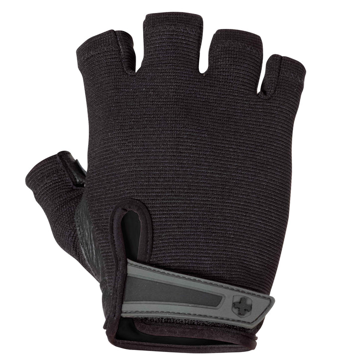 Power Non-Wristwrap Workout Weightlifting Gloves with StretchBack Mesh and Leather Palm (Pair) Black Medium (Fits 7.5 - 8 Inches)
