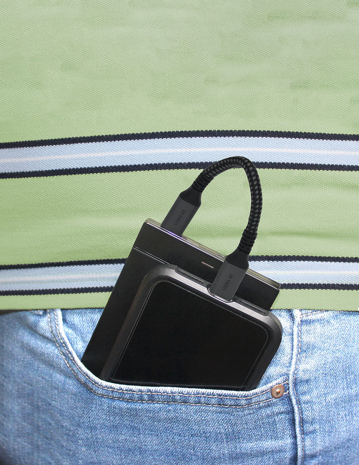 6-Inch Extra Short USB4 Cable - 40Gbps Supports 100W (20V, 5A) Charging - Compatible with Thunderbolt 3 and USB-C (2-Pack)