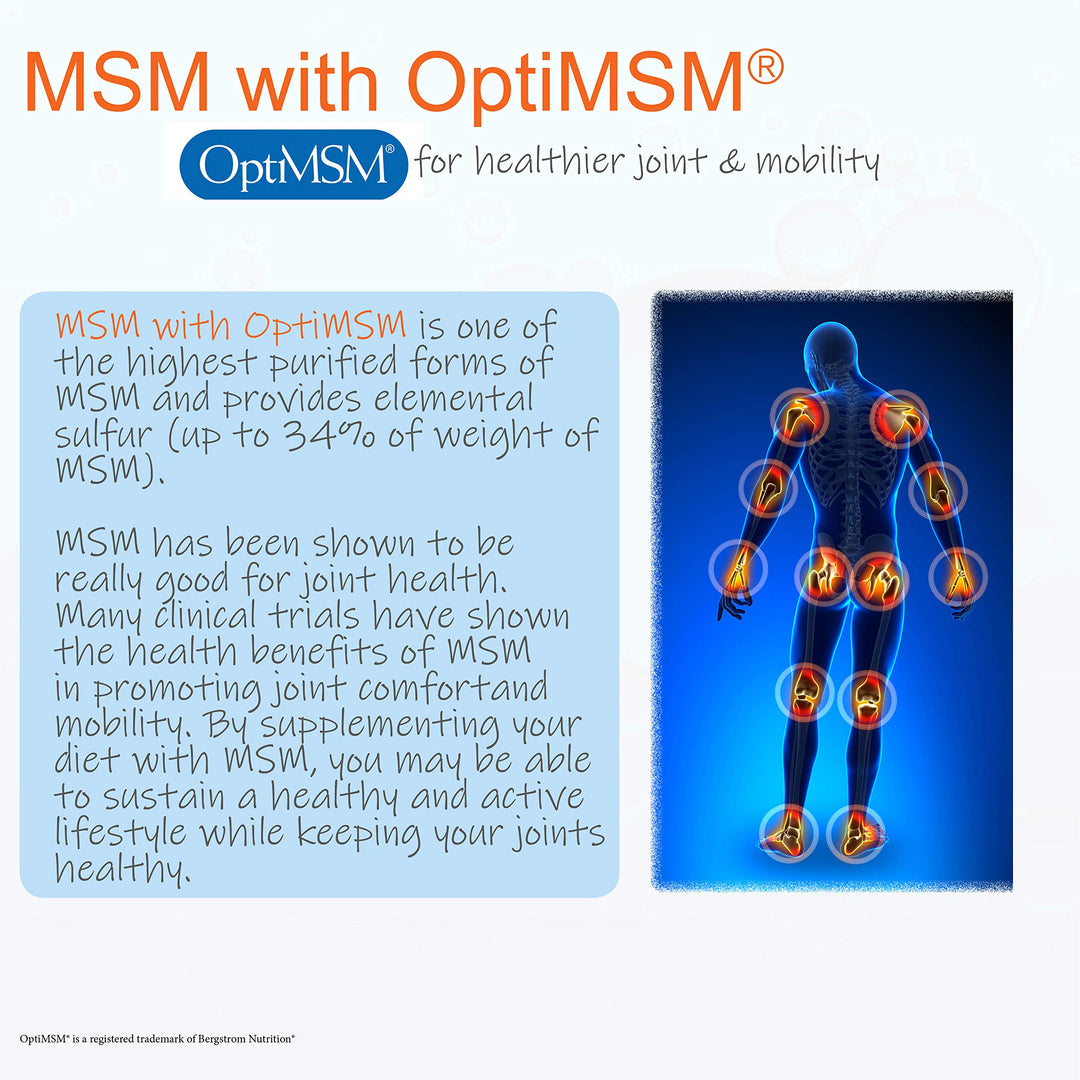 Doctor&#39;s Best MSM with OptiMSM, Non-GMO, Gluten Free, Joint Support, 1000 mg, 360 Caps