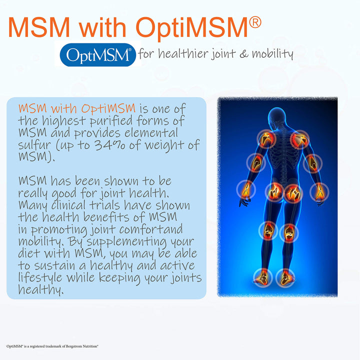 Doctor&#39;s Best MSM with OptiMSM, Non-GMO, Gluten Free, Joint Support, 1000 mg, 360 Caps