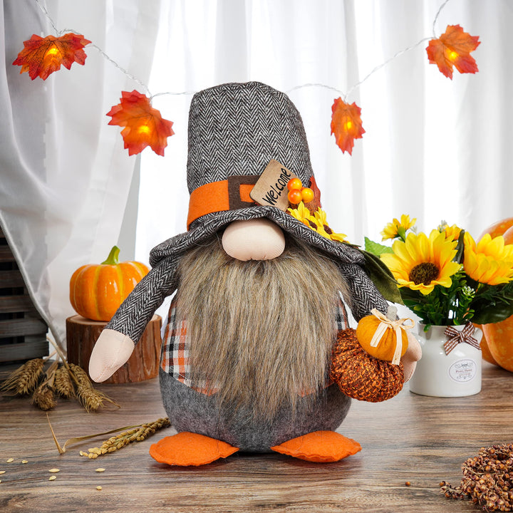Fall Thanksgiving Gnome Plush Nordic Harvest Stand Scarecrow gnome Pumkin Gift for Farmhouse Home Table Family Festival Decorations