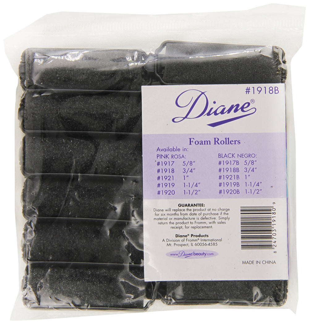 Foam Rollers, Black, 3/4, 12/bag